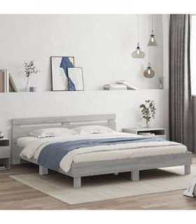 vidaXL Bed Frame without Mattress Grey Sonoma 160x200 cm — Size: 160 x 200 cm — V0671976480
