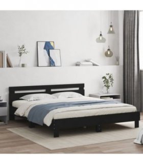 vidaXL Bed Frame | Black | Engineered wood, Plywood | Super King | Bed Frame — Size: 180 x 200 cm