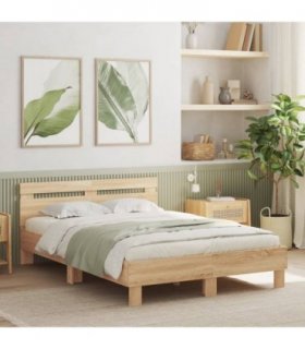 vidaXL Bed Frame | Sonoma oak | Engineered wood | Small Double | Bed Frame — Size: 120 x 190 cm