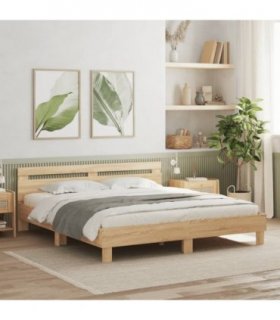 vidaXL Bed Frame | Sonoma oak | Engineered wood | 160x200 cm mattress size — Size: 160 x 200 cm