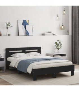 vidaXL Bed Frame | Black | Engineered wood and plywood | 120x200 cm | Bed Frame — Size: 120 x 200 cm