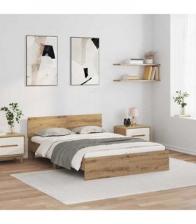 vidaXL Bed Frame Artisan Oak 140 x 190 cm Engineered Wood