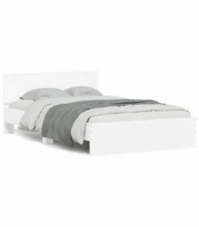 vidaXL Bed Frame | White | Engineered wood, Plywood | Double | Bed Frame — Size: 120 x 200 cm