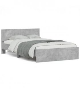 vidaXL Bed Frame | Concrete Grey | Engineered Wood, Plywood Slats | 140 x 200 cm