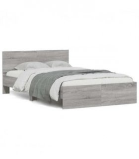 vidaXL Bed Frame | Grey Sonoma | Engineered wood and plywood | Double — Size: 140 x 200 cm
