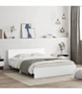 vidaXL Bed Frame | White | Engineered wood | Double | Bed Frame | Rectangular — Size: 160 x 200 cm