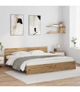 vidaXL Bed Frame Artisan Oak 200 x 200 cm Engineered Wood