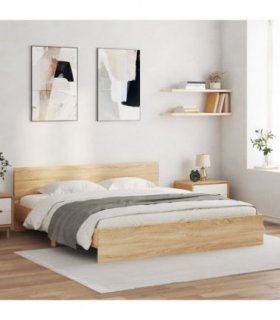 vidaXL Bed Frame | Sonoma oak | Engineered wood | Super King | Bed Frame — Size: 180 x 200 cm