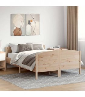 vidaXL Bed Frame without Mattress 140x200 cm Solid Wood Pine — Colour: natural, Size: 140 x 200 cm — V0671976711