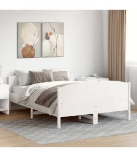 vidaXL Bed Frame without Mattress White 160x200 cm Solid Wood Pine — Size: 160 x 200 cm — V0671976715