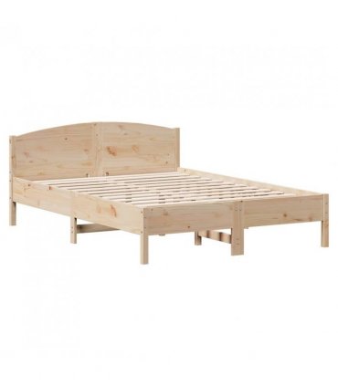 vidaXL Bed Frame | Natural wood | Solid pine wood, Plywood | 160x200 cm — Size: 160 x 200 cm