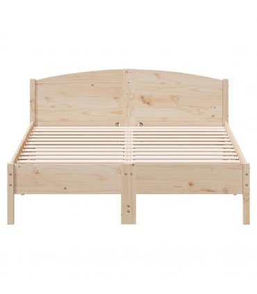 vidaXL Bed Frame | Natural wood | Solid pine wood, Plywood | 160x200 cm — Size: 160 x 200 cm