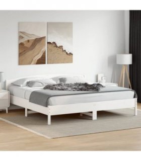 vidaXL Bed Frame | White | Solid pine wood | Super King | Bed Frame — Size: 180 x 200 cm