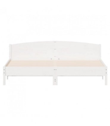 vidaXL Bed Frame | White | Solid pine wood | Super King | Bed Frame — Size: 180 x 200 cm
