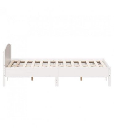 vidaXL Bed Frame | White | Solid pine wood | Super King | Bed Frame — Size: 180 x 200 cm