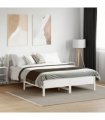 vidaXL Bed Frame without Mattress White 160x200 cm Solid Wood Pine — Size: 160 x 200 cm — V0671976751
