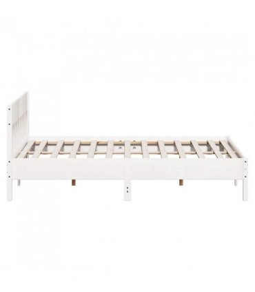 vidaXL Bed Frame without Mattress White 180x200 cm Super King Solid Wood Pine — Size: 180 x 200 cm — V0671976752
