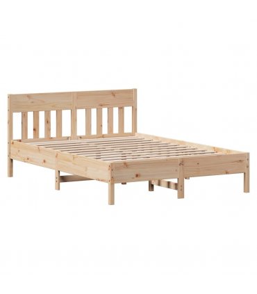 vidaXL Bed Frame without Mattress 160x200 cm Solid Wood Pine — Colour: natural, Size: 160 x 200 cm — V0671976754