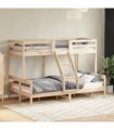 vidaXL Bunk Bed without Mattress 80x200/120x200 cm Solid Wood — Colour: natural
