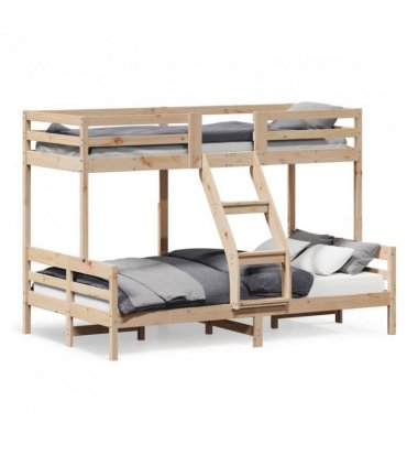 vidaXL Bunk Bed without Mattress 80x200/120x200 cm Solid Wood — Colour: natural