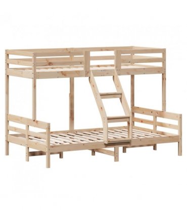 vidaXL Bunk Bed without Mattress 80x200/120x200 cm Solid Wood — Colour: natural