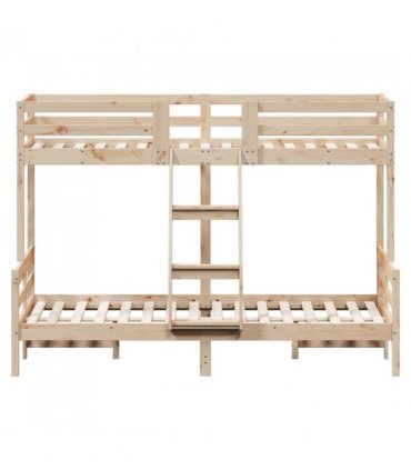 vidaXL Bunk Bed without Mattress 80x200/120x200 cm Solid Wood — Colour: natural