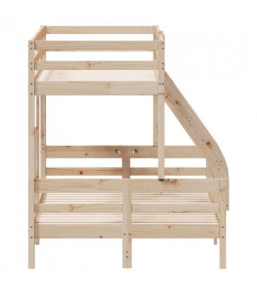 vidaXL Bunk Bed without Mattress 80x200/120x200 cm Solid Wood — Colour: natural