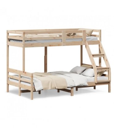 vidaXL Bunk Bed without Mattress 80x200/120x200 cm Solid Wood — Colour: natural — V0671976777