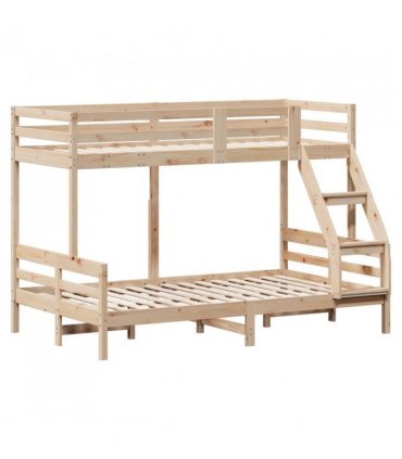 vidaXL Bunk Bed without Mattress 80x200/120x200 cm Solid Wood — Colour: natural — V0671976777