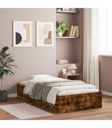 vidaXL Bed Frame with Drawers without Mattress Smoked Oak 75x190 cm Small Single — Size: 75 x 190 cm