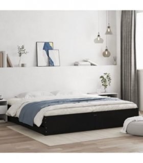 vidaXL Bed Frame with Drawers without Mattress Black 180x200 cm Super King — Size: 180 x 200 cm