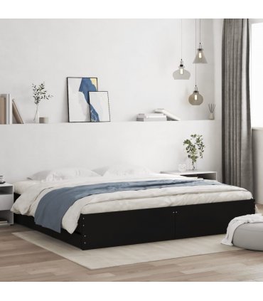 vidaXL Bed Frame with Drawers without Mattress Black 180x200 cm Super King — Size: 180 x 200 cm