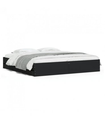 vidaXL Bed Frame with Drawers without Mattress Black 180x200 cm Super King — Size: 180 x 200 cm