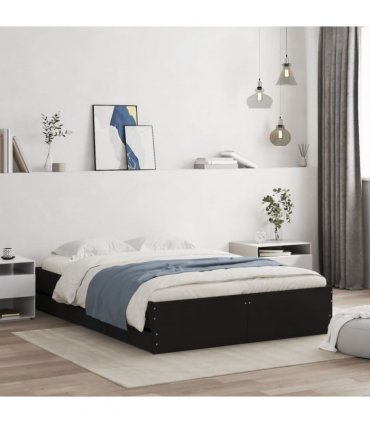 vidaXL Bed Frame with Drawers without Mattress Black 120x190 cm Small Double — Size: 120 x 190 cm