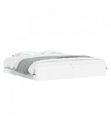 vidaXL Bed Frame with Drawers without Mattress White 160x200 cm — Size: 160 x 200 cm