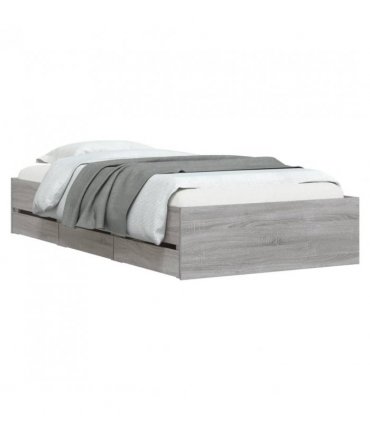 vidaXL Bed Frame with Drawers without Mattress Grey Sonoma 75x190 cm Small Single — Size: 75 x 190 cm