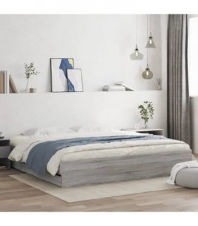 vidaXL Bed Frame with Drawers without Mattress Grey Sonoma 200x200 cm — Size: 200 x 200 cm