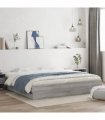 vidaXL Bed Frame with Drawers without Mattress Grey Sonoma 200x200 cm — Size: 200 x 200 cm