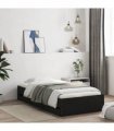 vidaXL Bed Frame with Drawers without Mattress Black 90x200 cm — Size: 90 x 200 cm