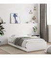 vidaXL Bed Frame with Drawers without Mattress White 75x190 cm Small Single — Size: 75 x 190 cm