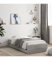 vidaXL Bed Frame with Drawers without Mattress Grey Sonoma 90x190 cm Single — Size: 90 x 190 cm
