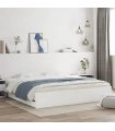 vidaXL Bed Frame with Drawers without Mattress White 180x200 cm Super King — Size: 180 x 200 cm