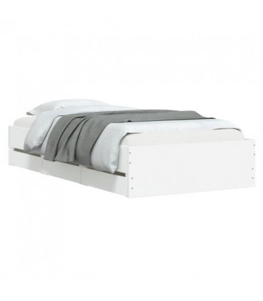 vidaXL Bed Frame with Drawers without Mattress White 90x190 cm Single — Size: 90 x 190 cm
