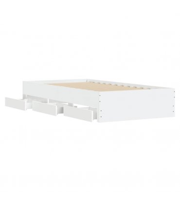 vidaXL Bed Frame with Drawers without Mattress White 90x190 cm Single — Size: 90 x 190 cm