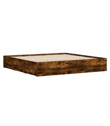 vidaXL Bed Frame with Drawers without Mattress Smoked Oak 160x200 cm — Size: 160 x 200 cm