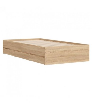 vidaXL Bed Frame with Drawers without Mattress Sonoma Oak 75x190 cm Small Single — Size: 75 x 190 cm