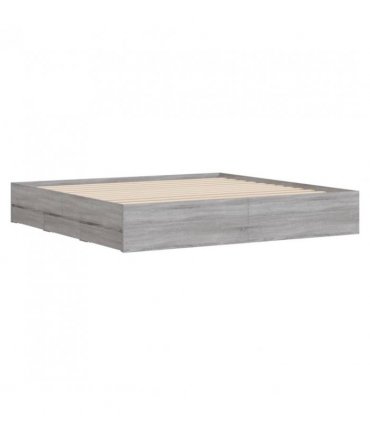 vidaXL Bed Frame with Drawers without Mattress Grey Sonoma 180x200 cm Super King — Size: 180 x 200 cm