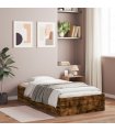 vidaXL Bed Frame with Drawers without Mattress Smoked Oak 90x190 cm Single — Size: 90 x 190 cm