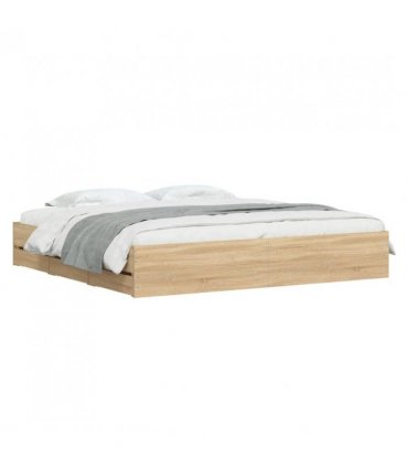 vidaXL Bed Frame with Drawers without Mattress Sonoma Oak 180x200 cm Super King — Size: 180 x 200 cm