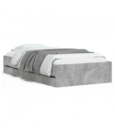 vidaXL Bed Frame with Drawers without Mattress Concrete Grey 90x190 cm Single — Size: 90 x 190 cm